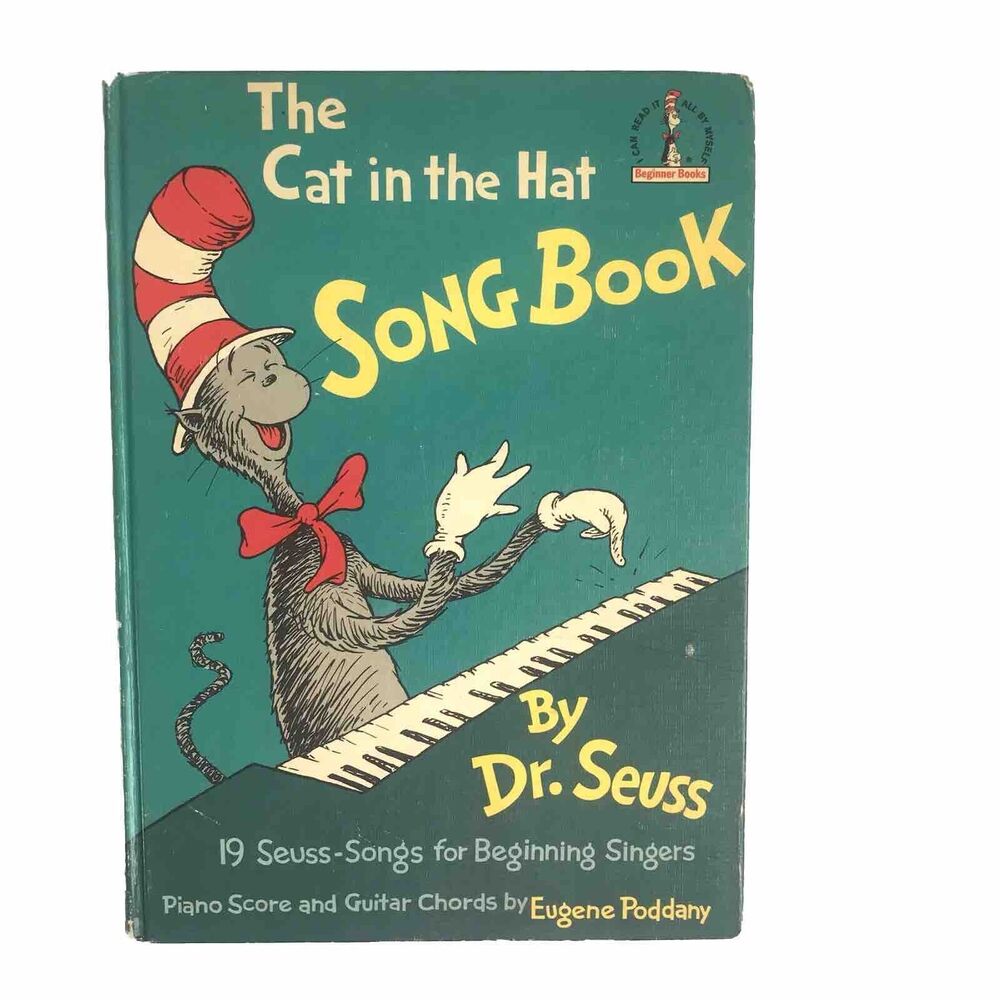 Vintage Dr. Seuss CAT IN THE HAT Song Book Beginner 1967 1st Ed Eugene Poddany